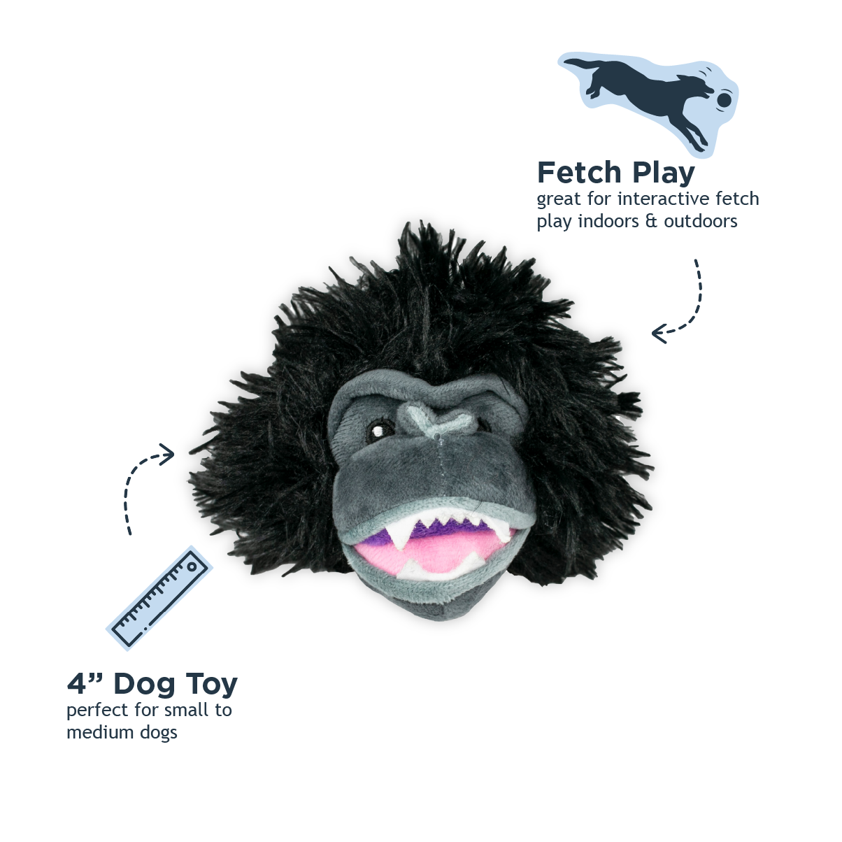 Gorilla 2-in-1 Fetch Ball Dog Toy