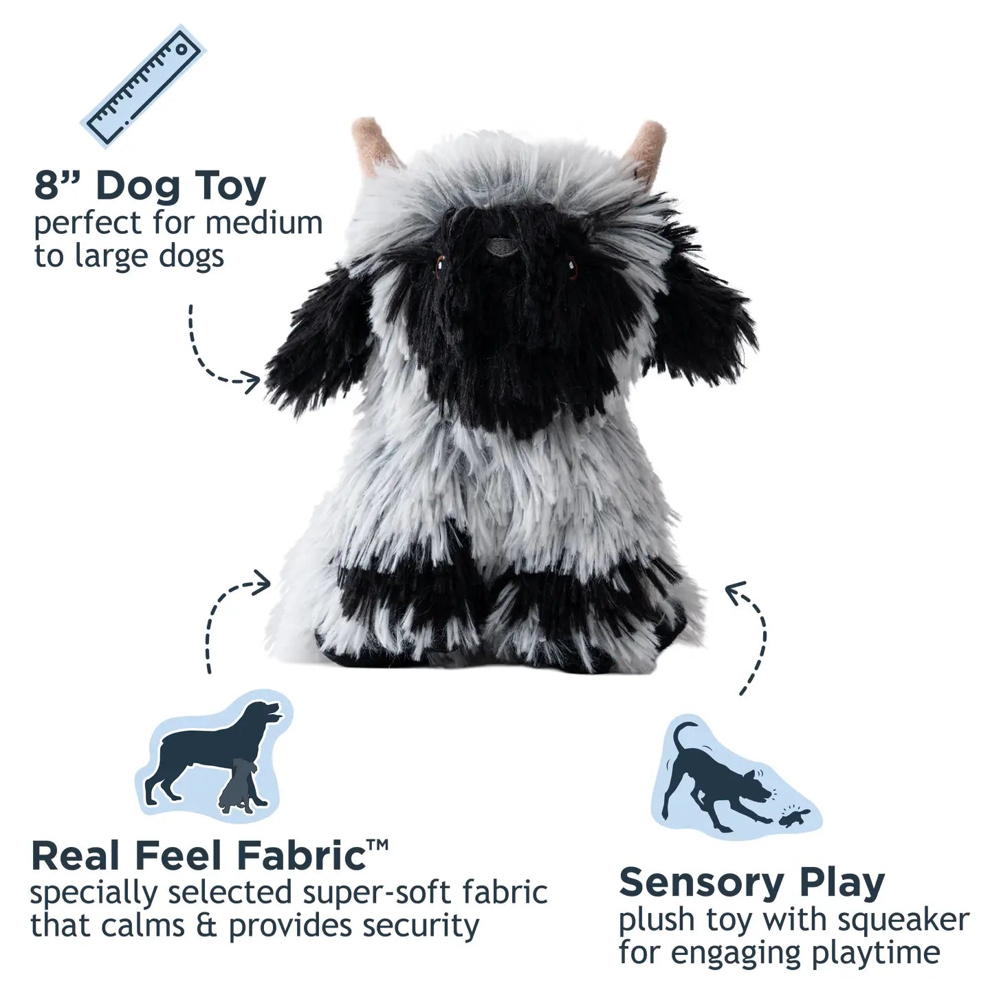 Highland Sheep with Squeaker Dog Toy
