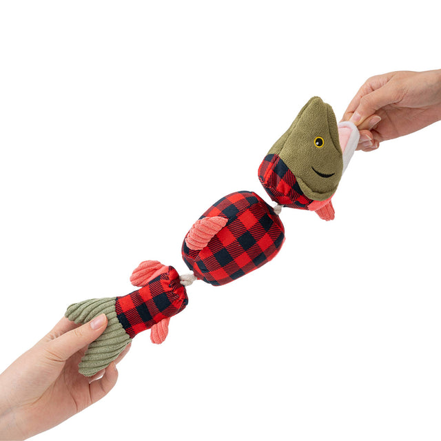 Salmon Jointed Shake Play Dog Toy