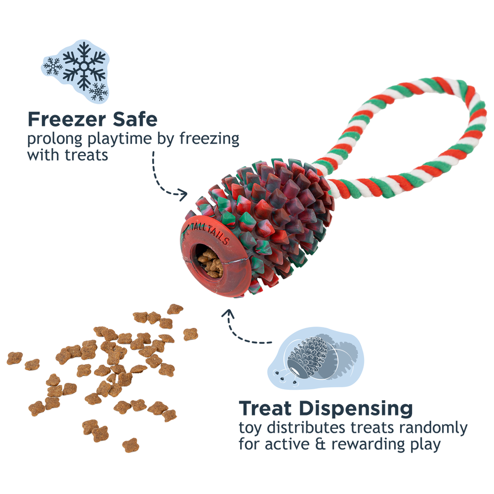 Natural Rubber Pinecone Treat-and-Tug Dog Toy
