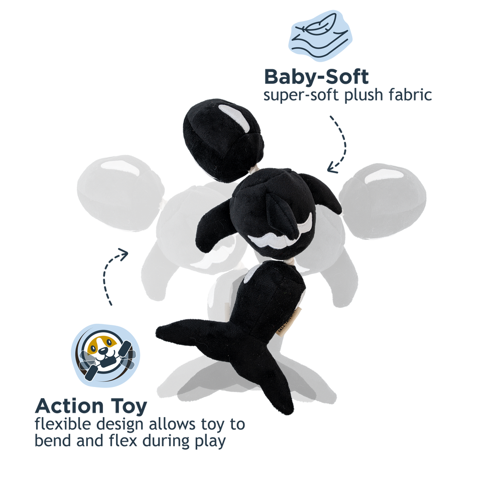 Orca Jointed Shake Play Dog Toy