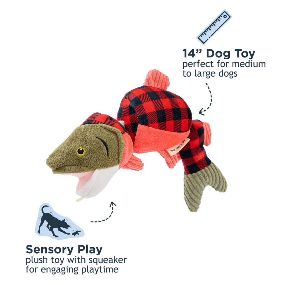 Salmon Jointed Shake Play Dog Toy