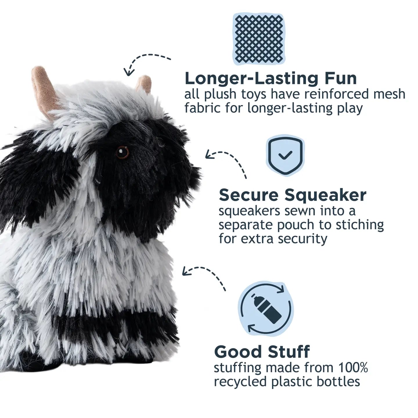 Highland Sheep with Squeaker Dog Toy