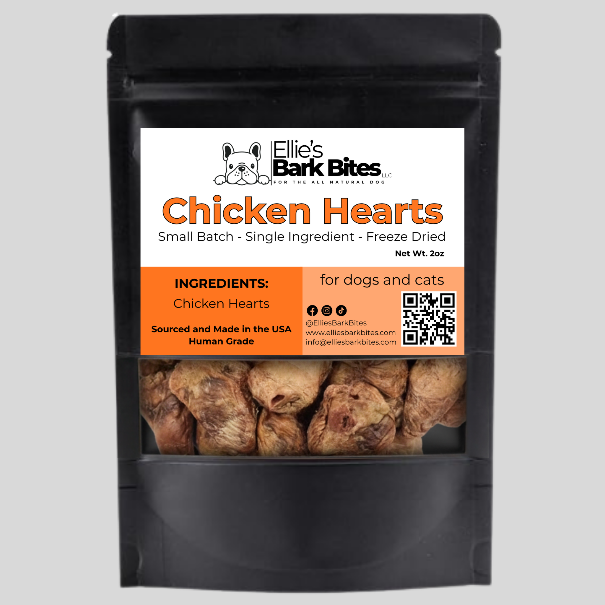 ❄️Freeze-Dried Chicken Hearts 🐓 All Natural Dog and Cat Treats