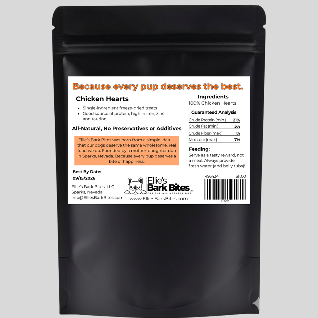 ❄️Freeze-Dried Chicken Hearts 🐓 All Natural Dog and Cat Treats