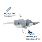 Narwhal Jointed Shake Play Dog Toy