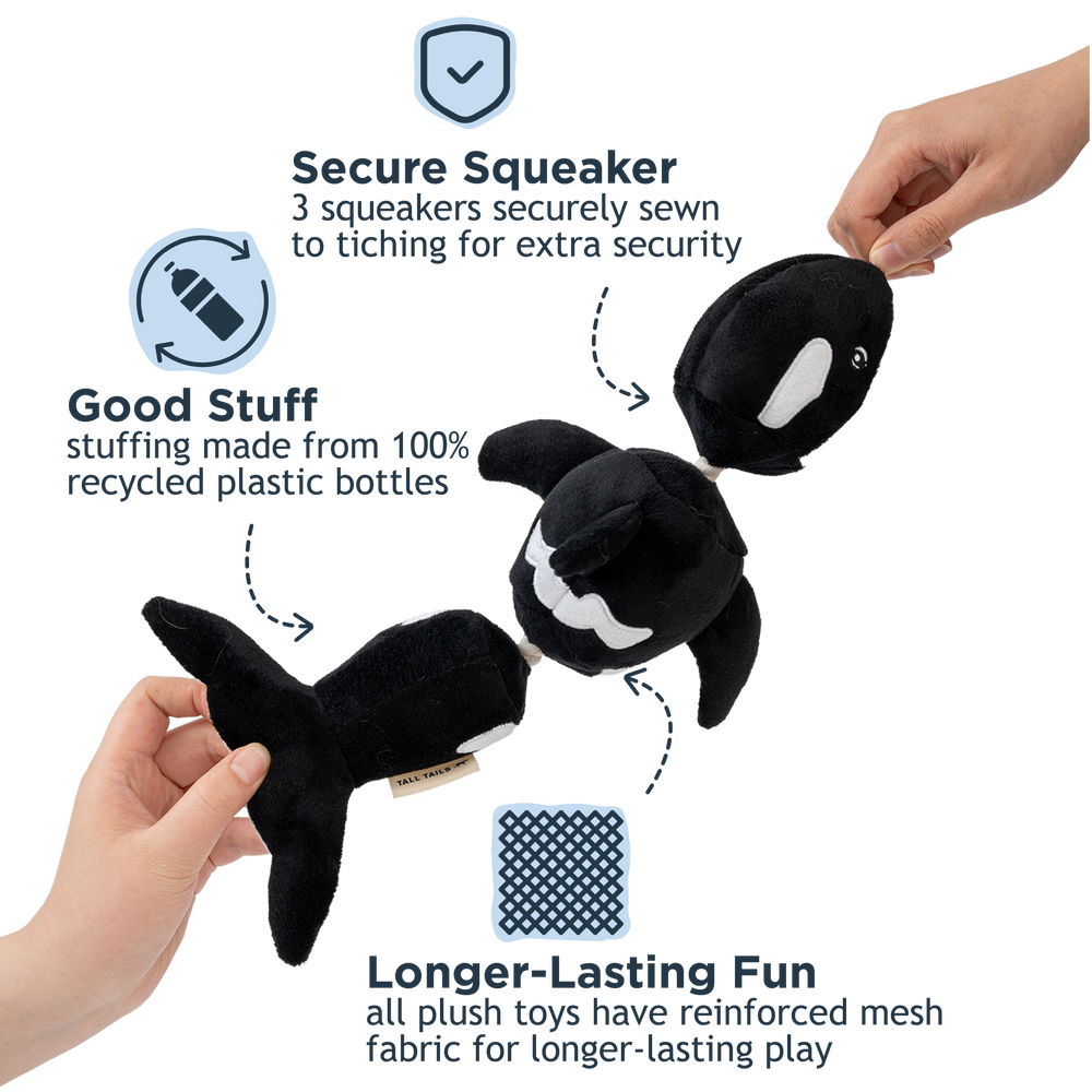 Orca Jointed Shake Play Dog Toy