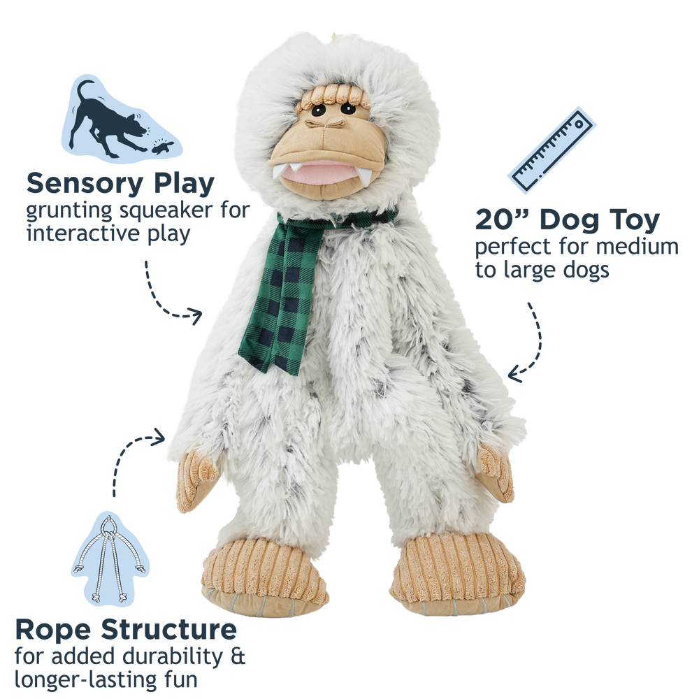 Yeti with Scarf Rope Body Dog Toy