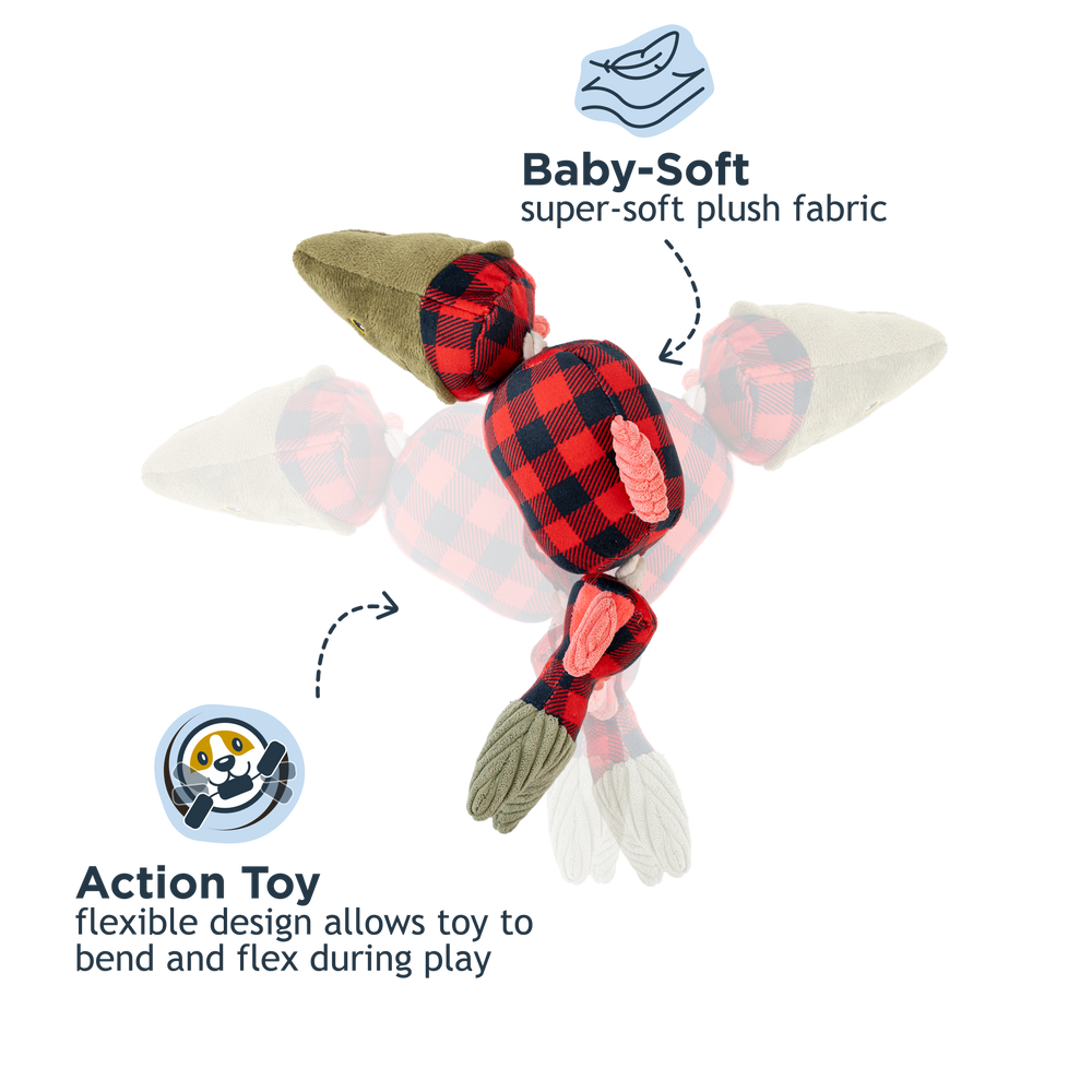 Salmon Jointed Shake Play Dog Toy